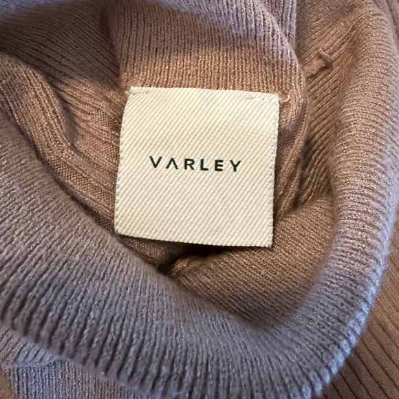 VARLEY Ravena Ribbed Knit High Neck Bell Sleeve Sweater Fungi Tan Women’s Medium - Picture 7 of 11